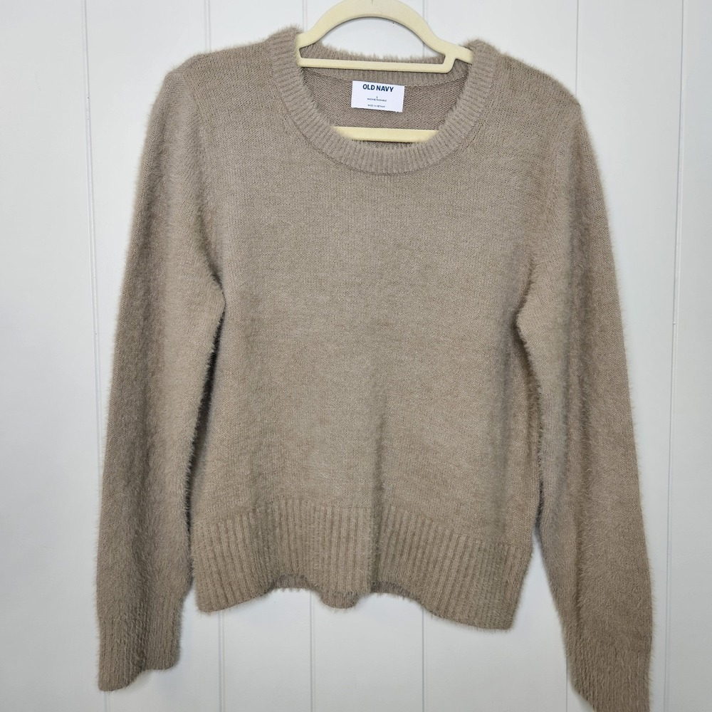 Old Navy Women's Pullover Sweater Large Soft Long Sleeve Beige